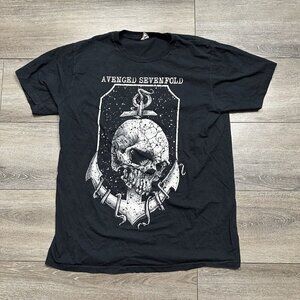 Avenged Sevenfold Rock Group Band T Shirt Men's Size XL Bay Island Skull Anchor